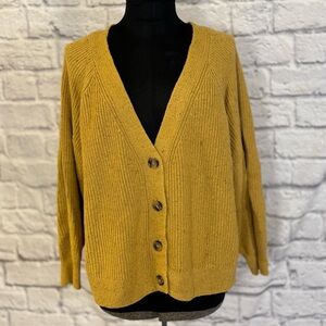 Mustard Yellow Button-Up Cardigan plus size 3x